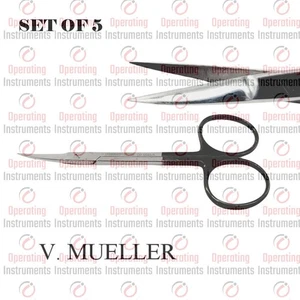 V. Mueller Supercut Iris Scissors Curved Black 4-1/2" SET OF 5 PCS - Picture 1 of 4
