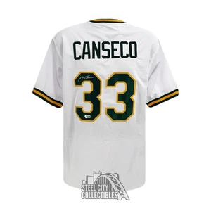 Jose Canseco Autographed Oakland Custom White Baseball Jersey - BAS - Picture 1 of 2