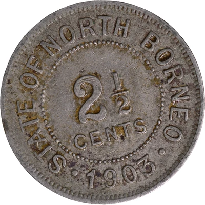 2 1/2 centavos Borneo británico 1903 ~ en muy buen estado Foto 1 de 2