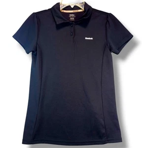 Camisa polo de golf Reebok para mujer M negra Play Dry Fit manga corta cuello algodón - Imagen 1 de 10