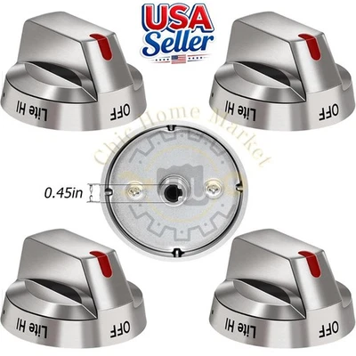 5 Pcs DG64-00473A Top Burner Control Knob Replacement for Samsung Gas Range Oven - Image 1 of 4