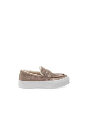 J SLIDES Womens Beige Gold Flake Giles Almond Platform Sneakers Shoes 6 M - Image 1 of 3