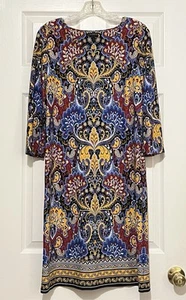 Talbots Damen Jersey Paisley Etuikleid 3/4 Arm Gr. Medium NEU - Bild 1 von 6