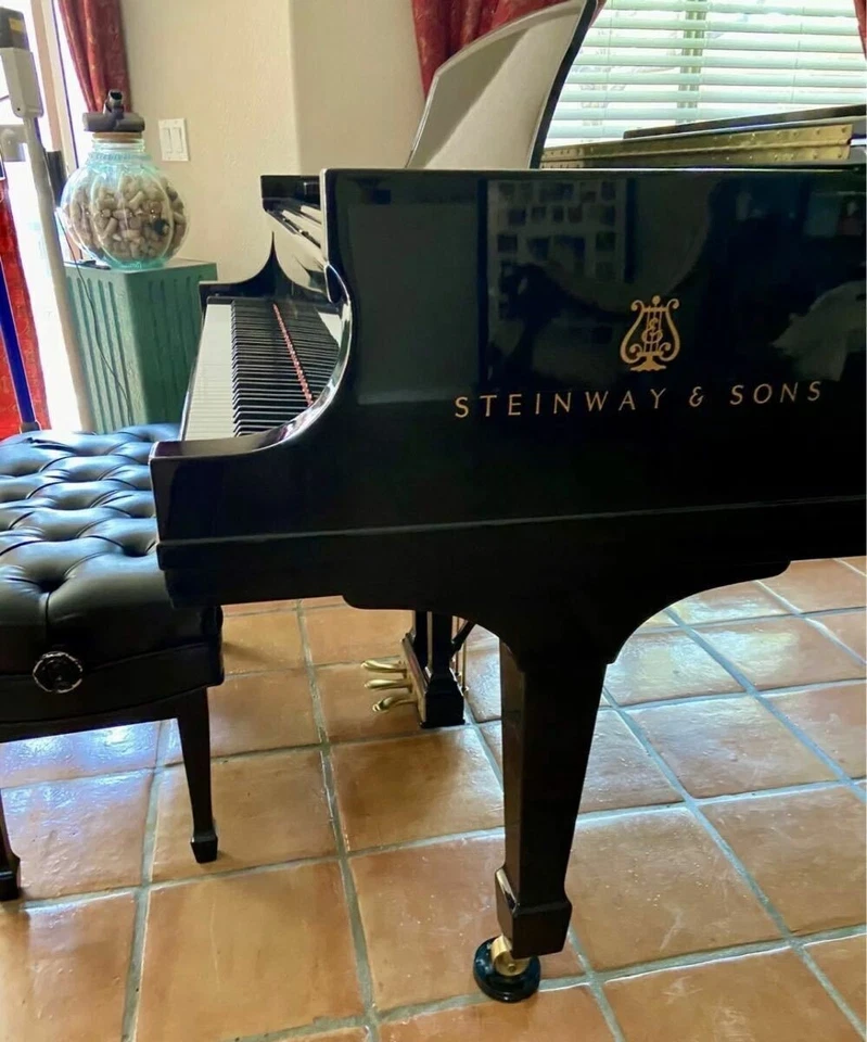 Calcomanía adhesiva de transferencia de vinilo Steinway metálica dorada para piano de cola marca de cola