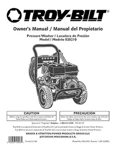 Troy-Bilt Pressure Washer 3700 psi Model # 020210 - Picture 1 of 1