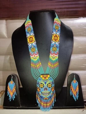 Collar Hecho a Mano Semilla Cuentas Boho Estilo Americano Netiv Cuentas Multi Hilo Foto 1 de 2