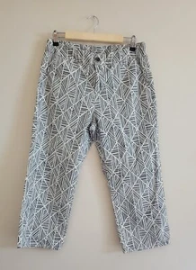 Weiche Umrandung Damen geometrisches bauchfreies gerades Bein Hose Größe 10 Büro Freizeit - Bild 1 von 10