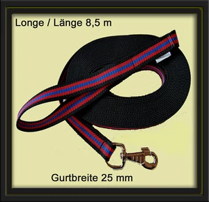 +++ Longierleine (Longe) 8,5 m / 25 mm Gurtband +++ 29 Farben zur Auswahl +++ - Bild 1 von 1
