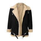Men's Faux Leather Plush Jacket Overcoat Outwear Flying Coat Zipper Vintage X
