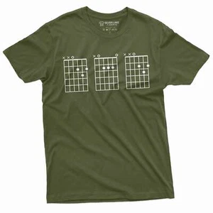 Mens Fathers day Guitar player dad shirt Guitarist tee shirt guitar chords shirt - Picture 1 of 8