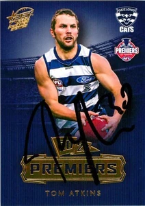 Signed 2022 Geelong Cats AFL Premiers Series Card - Tom Atkins - Picture 1 of 3
