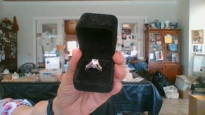 925 Sterling Silver & CZ Solitaire W/Accents Ring - Picture 1 of 6