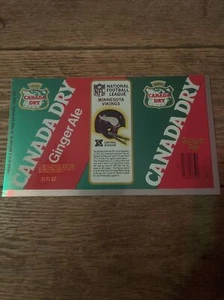1976 Canada Dry Ginger Ale Soda - NFL Minnesota Vikings - Unused Sheet Can - Picture 1 of 2