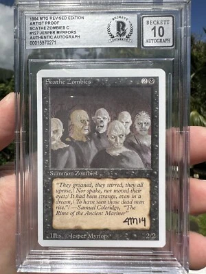 SCATHE ZOMBIES, ARTIST PROOF, REVISED, 1994 MTG, JESPER MYRFORS, BAS 10! - Image 1 of 3