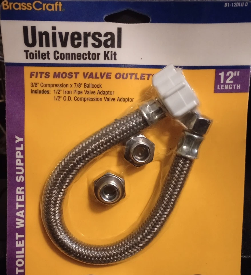 "Kit de conector de inodoro universal BrassCraft compresión de 3/8"" longitud 12""" Foto 1 de 1