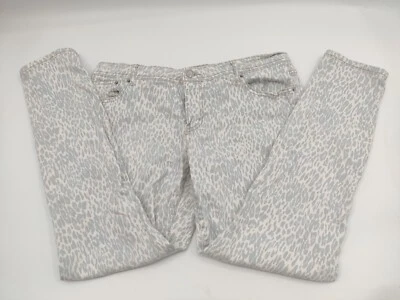 Mossimo Supply Co Jeans Womens 17 Fit 6 Ivory Gray Leopard Print Skinny Mid Rise - Image 1 of 4