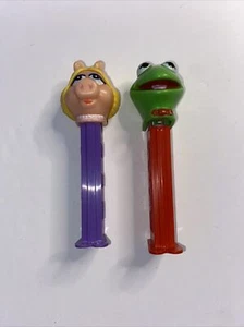 Jim Henson Muppets Kermit and Miss Piggy Pez Candy Dispensers Vintage - Picture 1 of 9