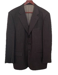Vintage Monsieur By Givenchy Brown Mens 42R 3-Button Suit Jacket Wool Blazer - Picture 1 of 17