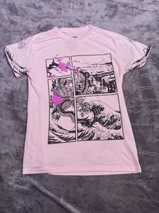 Fresh Laundry Herren Dragon Graphic T-Shirt - Pink & Schwarz, Größe Medium - Bild 1 von 11