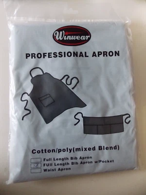 NEW Winwear Professional Apron for Catering Restaurant Home Color = BLACK - Image 1 of 4