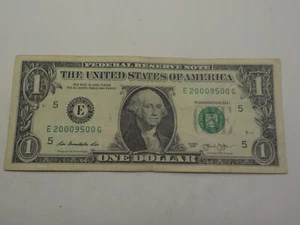 2000 SEP 5 OR 2000 MAY 9, 2000/9/5, E 20009500 G Birthday Note 1 $ Dollar Bill - Picture 1 of 4