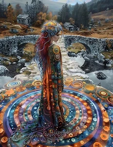 Celtic Druid Priestess Storyteller Mystical Magic Lore Keeper Giclée 8.5X11 - Picture 1 of 2