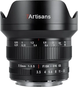 7artisans MF 7.5mm F3.5 Manual Fisheye Lens For Canon EF DSLR Lens for 80D 200D - Picture 1 of 9