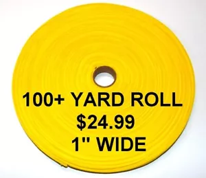 1" WIDE 100+ Yards BRIGHT YELLOW NYLON WEBBING STRAP BELT FABRIC Bag Tote Leash - Picture 1 of 24