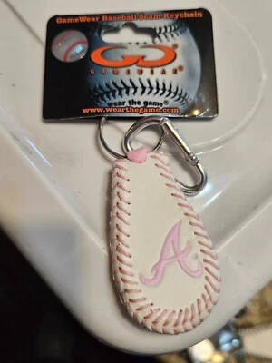 ATLANTA BRAVES PINK BASEBALL KEY CHAIN KEYCHAIN NEW ITH TAG - Image 1 of 4