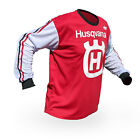 Vintage Style Red Husqvarna Motocross Jersey MX Enduro AHRMA Husky motorcycle