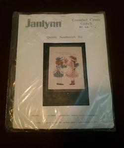 NEW 1989 Janlynn Value of a Friend Girls in Dresses w/ Flowers Cross Stitch Kit - Picture 1 of 2