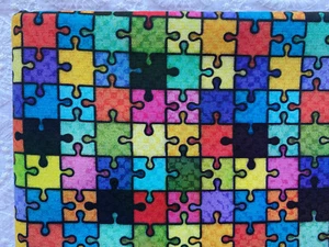 RARO Y FUERA DE STOCK RECUERDO CALICO RETRO BRILLANTE MULTI ROMPECABEZAS PIEZAS *100% algodón FQ* - Imagen 1 de 2