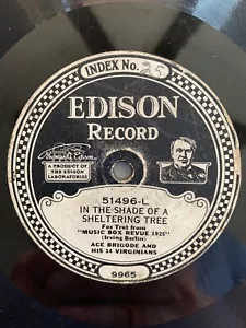 EDISON Rec. 51496, In The Shade Of A Sheltering Tree/Ever Lovin' Bee-Ace Brigode - Picture 1 of 4