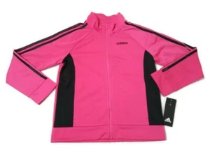 Adidas Girls Magenta/Black Full Zip Track Jacket Size Large (14) - Picture 1 of 4