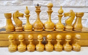 Vintage Chess Set Soviet Classiс Tournament Wooden 1970s USSR Old Antique Chess - Picture 1 of 18
