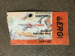 BIGLIETTO STADIO TICKET- SAMPDORIA vs FOGGIA STAGIONE 1991-92 - Bild 1 von 2