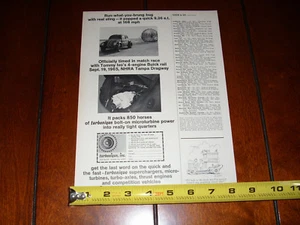 TURBONIQUE 850 HP VW VOLKSWAGEN ORIGINAL 1965 AD - Imagen 1 de 12