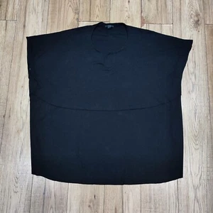 Cos Black Viscose Blend Boxy Oversized Layered T Shirt Top • M - Picture 1 of 10