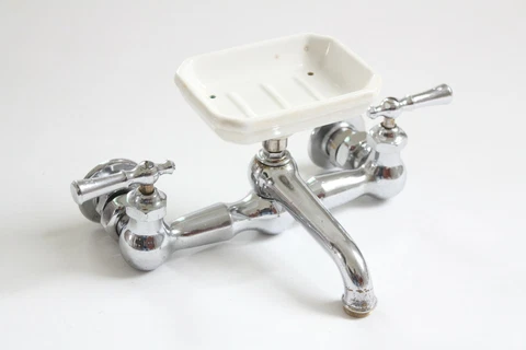 antique faucet kitchen sink | wolverine vtg mixing faucet victorian soap deco Cover