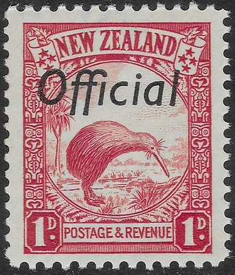NUEVA ZELANDA 1936-61. 1d. DIE OFICIAL 1 PERF. 13 1/2 x 14. MH. SG. O115a.  (F81) Foto 1 de 2