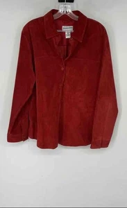 Pendleton Womens Red Leather Long Sleeve Collared Button-Up Shirt Size Large - Picture 1 of 6