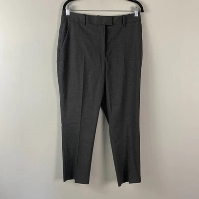Pantalones de vestir al tobillo REISS para mujer 8P gris frente plano mezcla de lana bolsillos Foto 1 de 4
