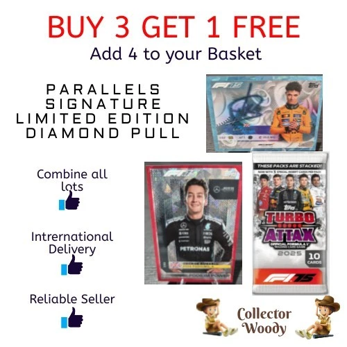 F1 2025 Topps Turbo Attax RARE CARDS - Diamond Pull, Signature Style, Parallel - Image 1 of 1