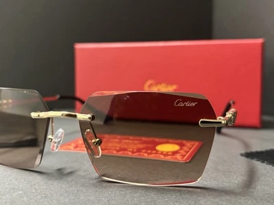 Cartier Rimless Sunglasses Gold Frame & Gradient Lenses! Stylish! Great Look! 🔥 - Image 1 of 4
