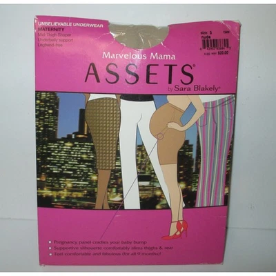 Assets by Spanx Maternidad Mamá Todo el Día Soporte POWER MODELADOR SHORTS Talla 3 Desnudo Foto 1 de 4
