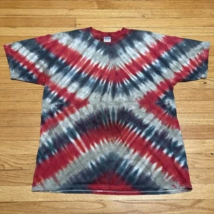 Camisa Tie Dye Vintage Años 90 Rojo Gris XL Hippy Weed - Imagen 1 de 5
