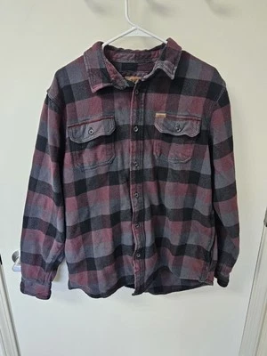 Cazadora Orvis de franela gruesa ciruela para hombre grande con bolsillos para calentar manos Foto 1 de 4