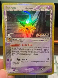 Carta Pokémon Espeon Delta Species 4/113 Holograma Inverso Raro EX Delta Species 2005 - Imagen 1 de 9