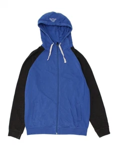 KAPPA Mens Zip Hoodie Sweater Large Navy Blue Colourblock Cotton AT14 - Picture 1 of 3