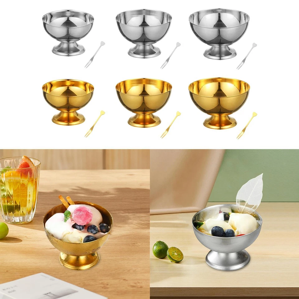 Ice Cream Cup Dessert Cup Practical Drinkware Stainless Steel Dessert Bowl Fruit - Image 1 of 1